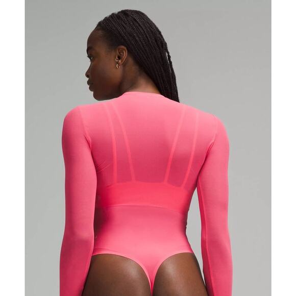 NWT Lululemon Womens Wundermost Nulu Mesh Long Sleeve Bodysuit Size Small Pink - Picture 3 of 10